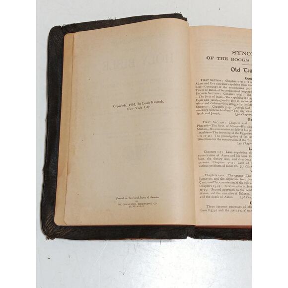 The Holy Bible 1901 Self Pronouncing Edition Louis Klopsch Pebbled Leather Bound - Picture 4 of 4